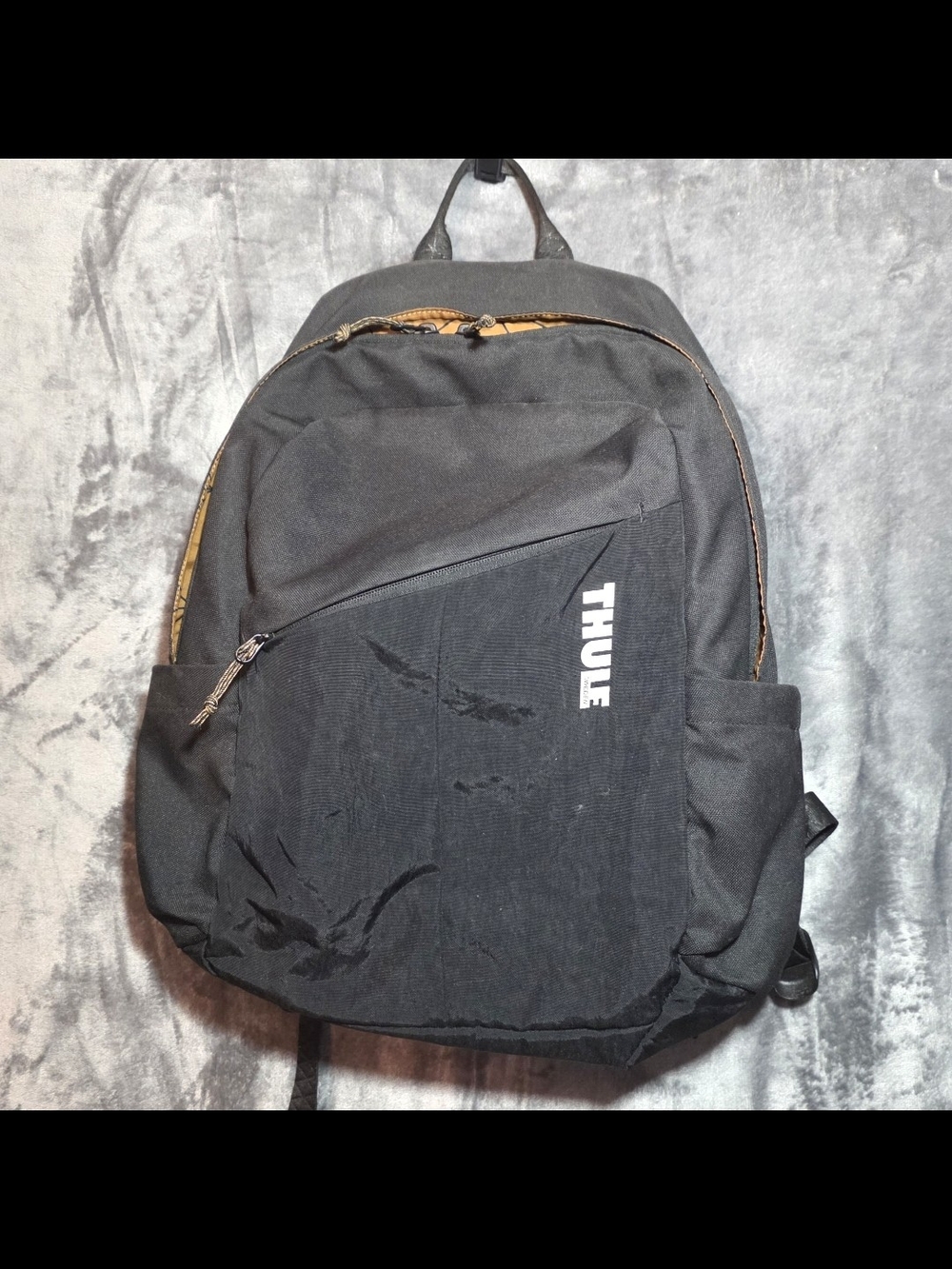 Thule Notus Black Backpack with Contrast Brown Zippers